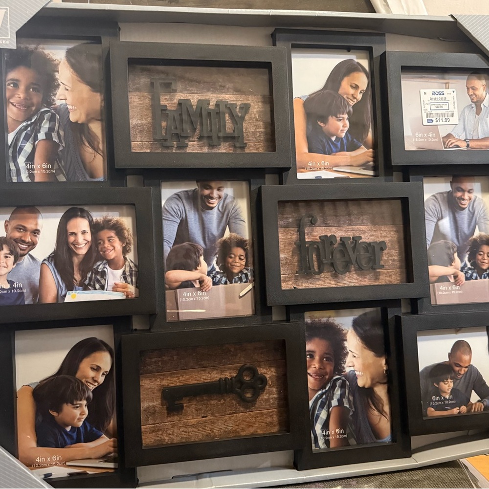 Boston Warehouse Black Collage Frame with Key and Text Accents